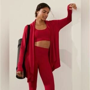 ATHLETA Pranayama Wrap Clover Berry Red Sz 1X NWT {FF25}